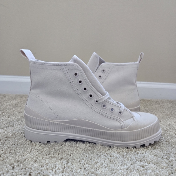 Superga high top shoes white canvas womens 9 mens 7.5 - Picture 5 of 11